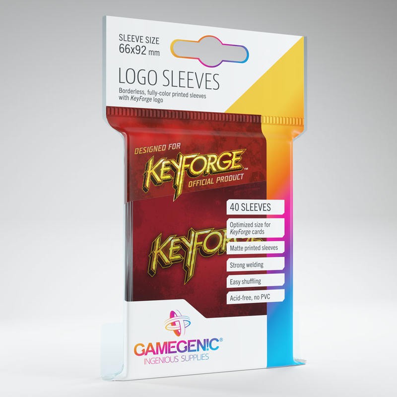 鍛鑰者標誌牌套 40張 紅 keyforge logo sleeves red 高雄龐奇桌遊