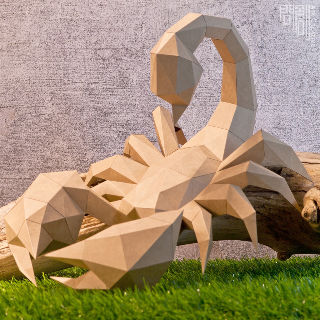 問創設計 DIY手作3D紙模型 禮物  壁飾  掛飾 昆蟲系列 - 蠍子