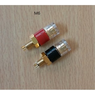 水晶全銅鍍金 M6 M8 音響喇叭插頭 移動電源接線柱 4MM香蕉插座