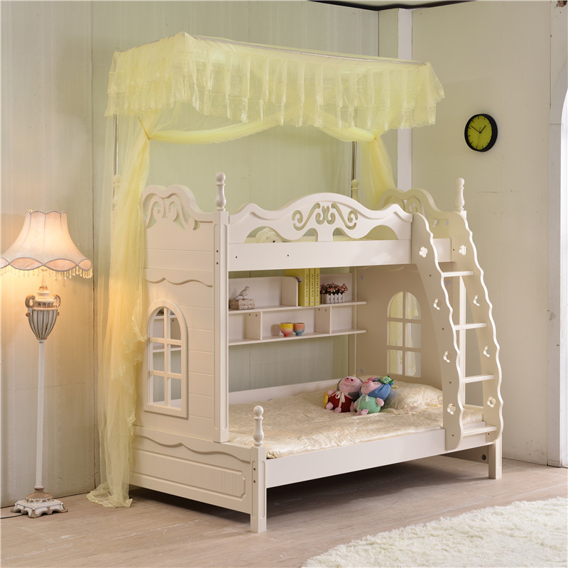 [舒適睡眠]子母床上下鋪衣櫃雙層高低兒童梯櫃1.2米1.5壓腳伸縮蚊帳不打墻