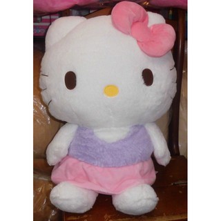 日版﹝SANRIO﹞限量※Hello kitty凱蒂貓※超柔軟【kitty紫色上衣+粉紅裙造型】絨毛布偶(52公分)