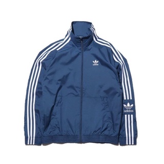 Adidas originals 愛迪達 藍色 三線外套 男款 徽章 藍白 立領外套 FM9883 SEP