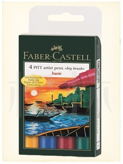 輝柏 Faber Castell PITT 藝術筆(軟毛筆頭)標準系4入