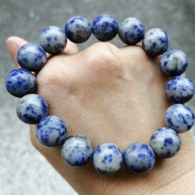 璞沁～天然水晶藍紋石手珠