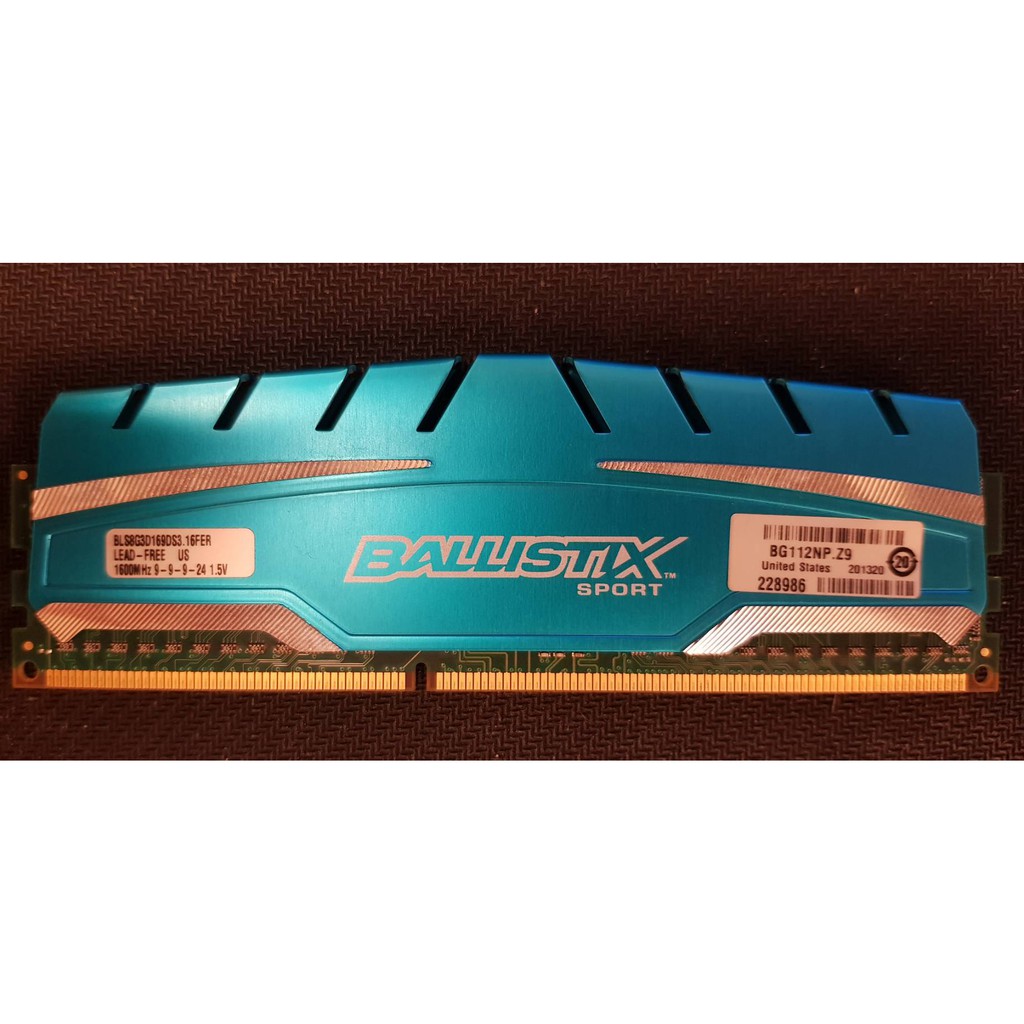 美光 Micron Ballistix 超頻 記憶體 DDR3 1600 8GB