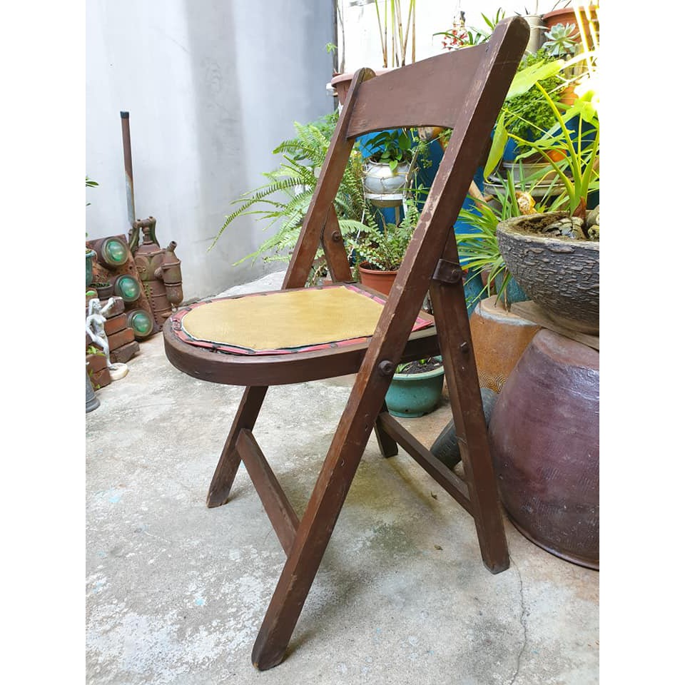 &lt; 小院子 &gt; 台灣水泥有限公司老木椅-老木椅-古董椅-摺疊椅