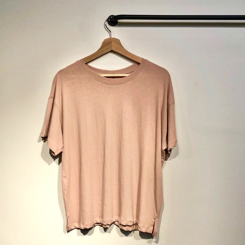 Weland Lady S 正韓indibrand 乾燥玫瑰粉素面短t 顯瘦 蝦皮購物