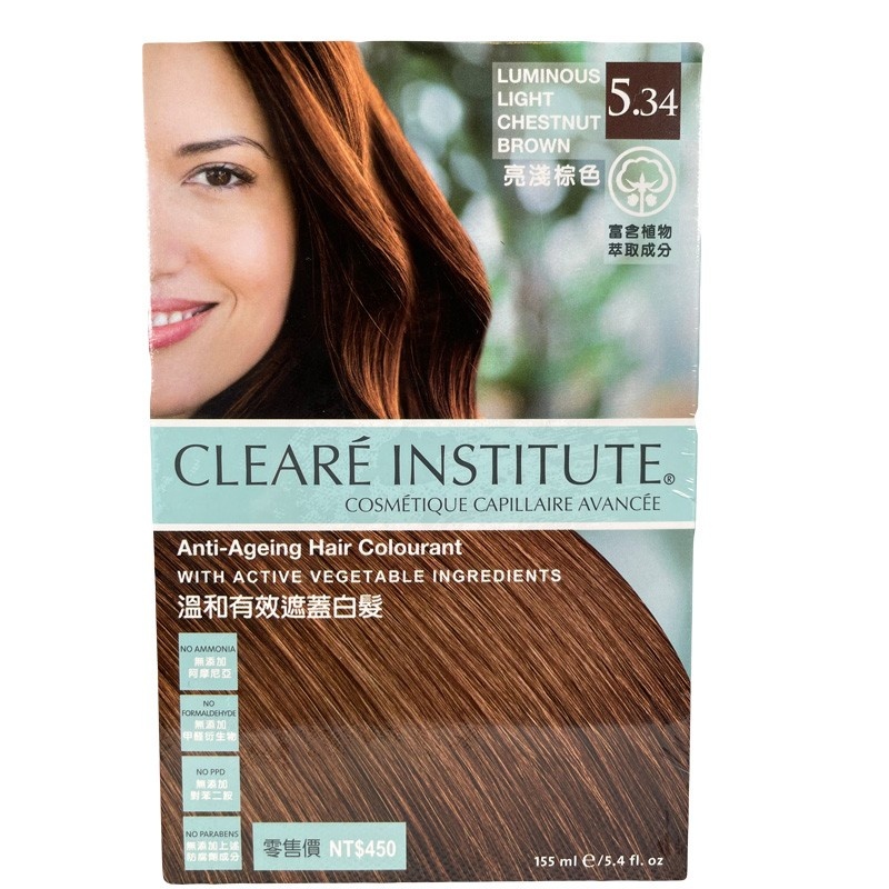 CLEARE INSTITUTE 可麗兒植萃染髮劑5.34亮淺棕色