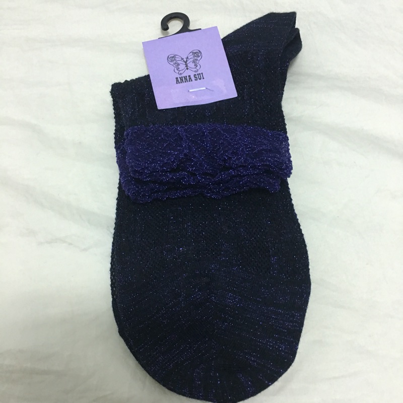 🇯🇵ANNA SUI 黑色蕾絲短襪-日本製（正貨）