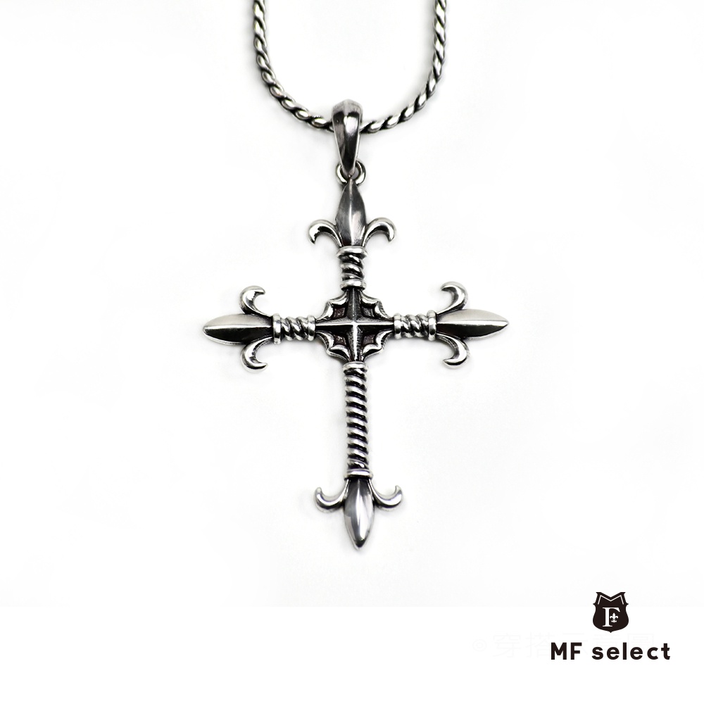 【MF select】鳶尾花十字架 金屬項鍊 個性項鍊 (NLAJA1118N-A)