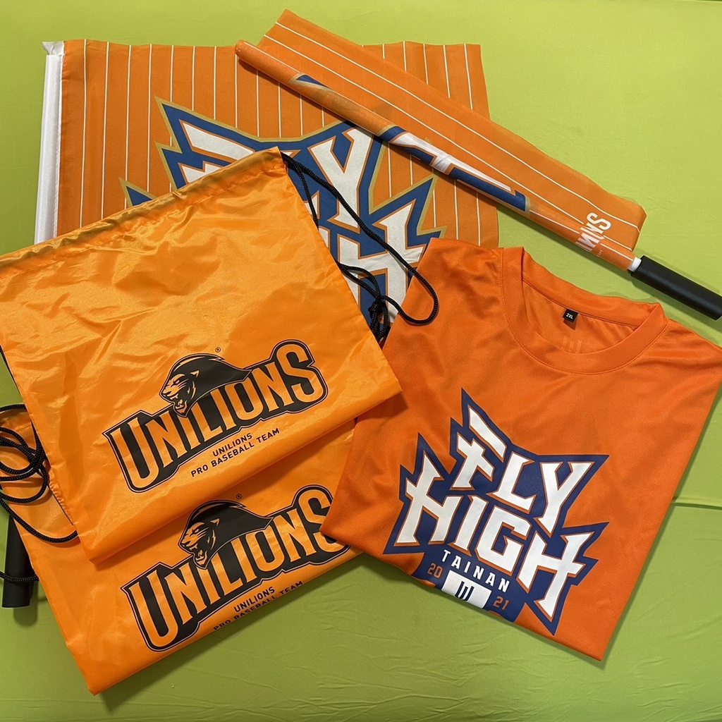 統一獅 FLY HIGH 應援商品 UNILIONS 2021台灣大賽 運動周邊 T恤 旗幟 束口袋 應援 棒球商品