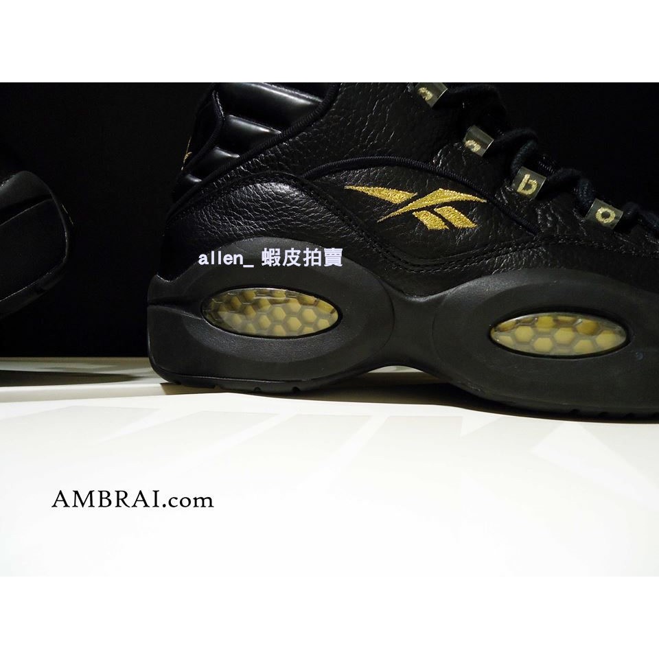 【 AMBRAI.com】 Reebok Question Mid Black Metallic 艾佛森 戰神 黑金