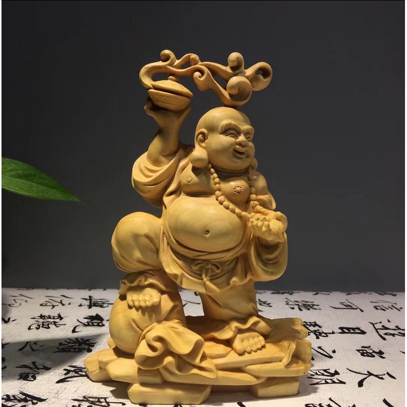 初回限定 黄楊木像実木リビング彫刻工芸品仏像募集銅銭弥勒 彫刻 オブジェクト Www Marinemastertrailers Com