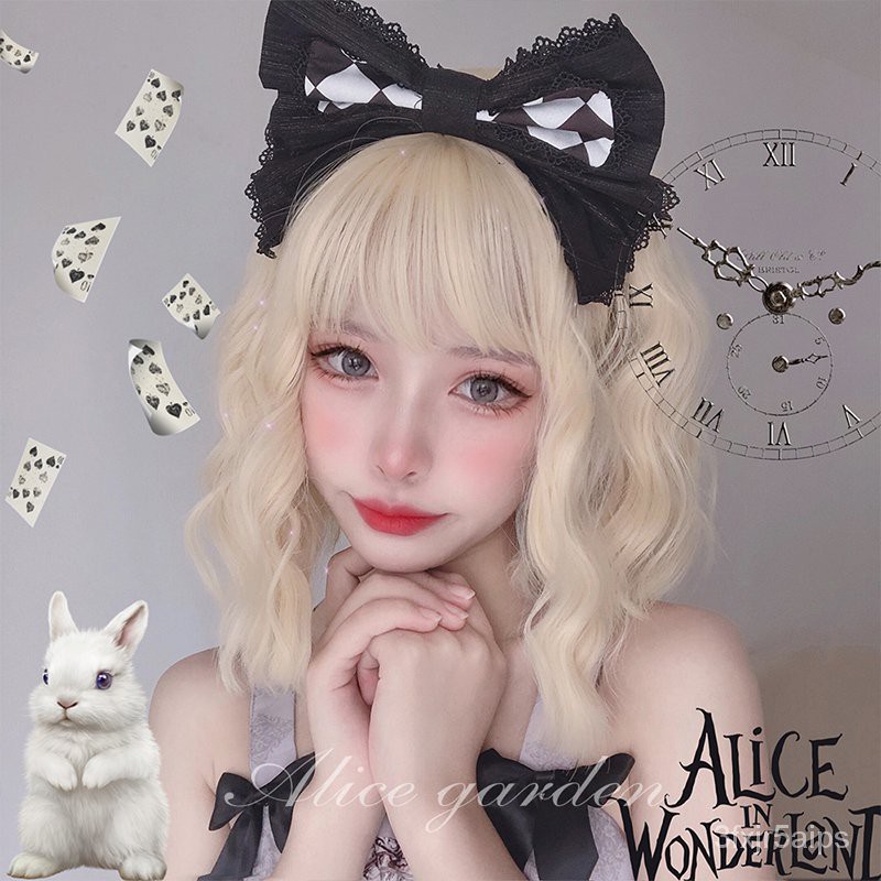 【熱銷 免運】Alicegarden假髮女短髮日常軟妹金色lolita短捲髮原宿網紅全頭套