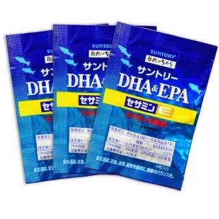 【Suntory 三得利】魚油 DHA＆EPA+芝麻明E30日份 ( 4顆 x 30包 ) / 加贈健康隨身盒