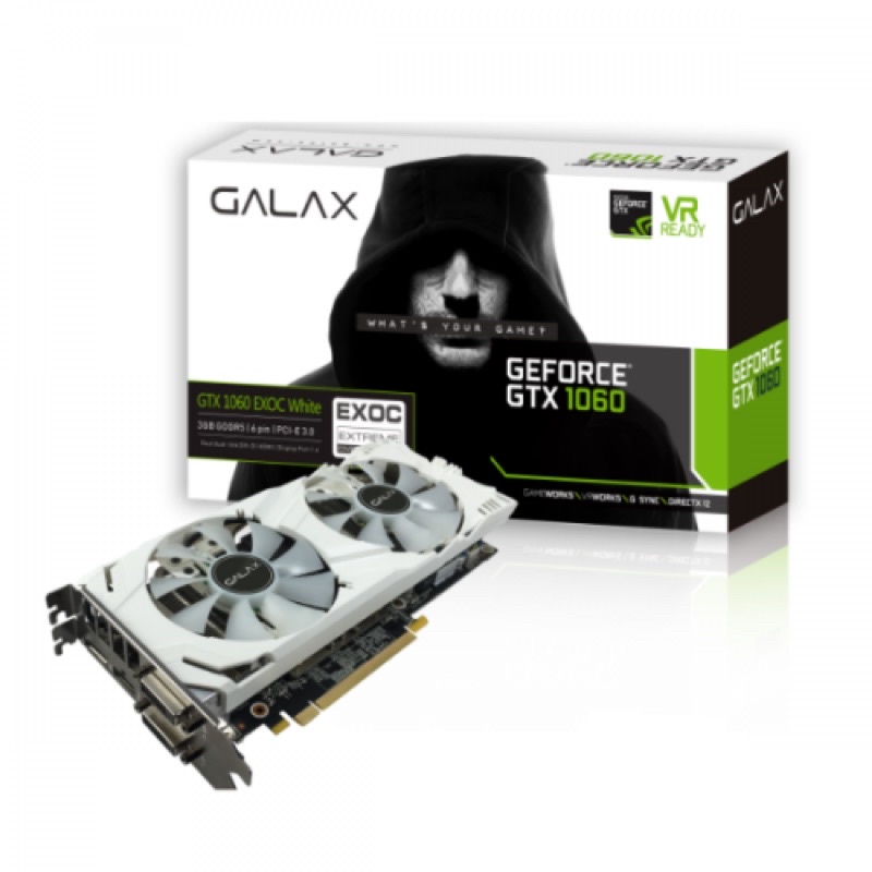 GALAX GTX 1060 EX OC White 3GB 顯示卡 外加電源跟7.1聲道電競耳機