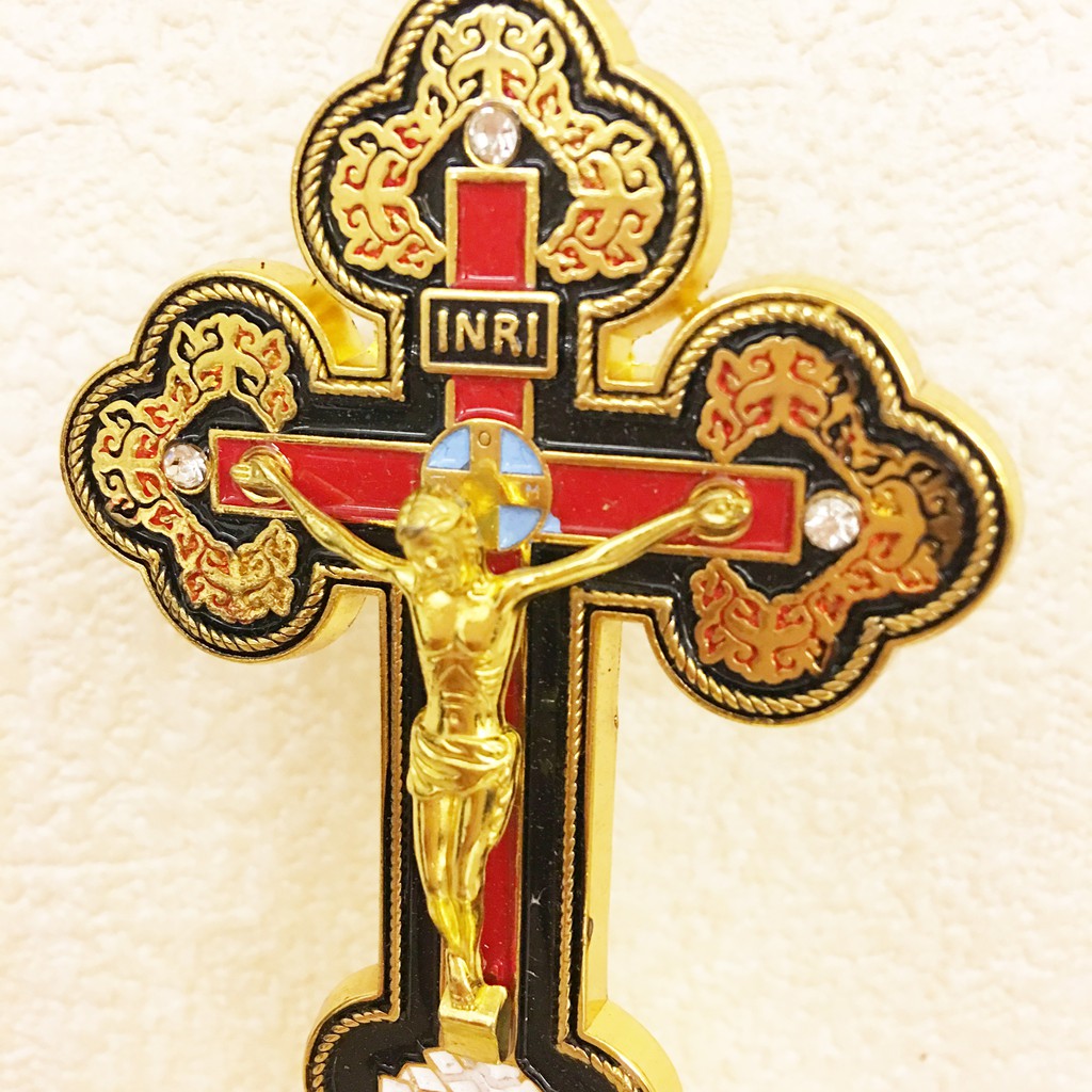 Jesusart 天主教聖物真福八端鎏金神貧耶穌苦像十字架擺飾 蝦皮購物