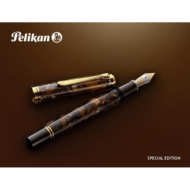 現貨 限量 M800【茉莉文具】德國 PELIKAN 百利金 文藝復興 18K 鋼筆 RENAISSANCE BROWN