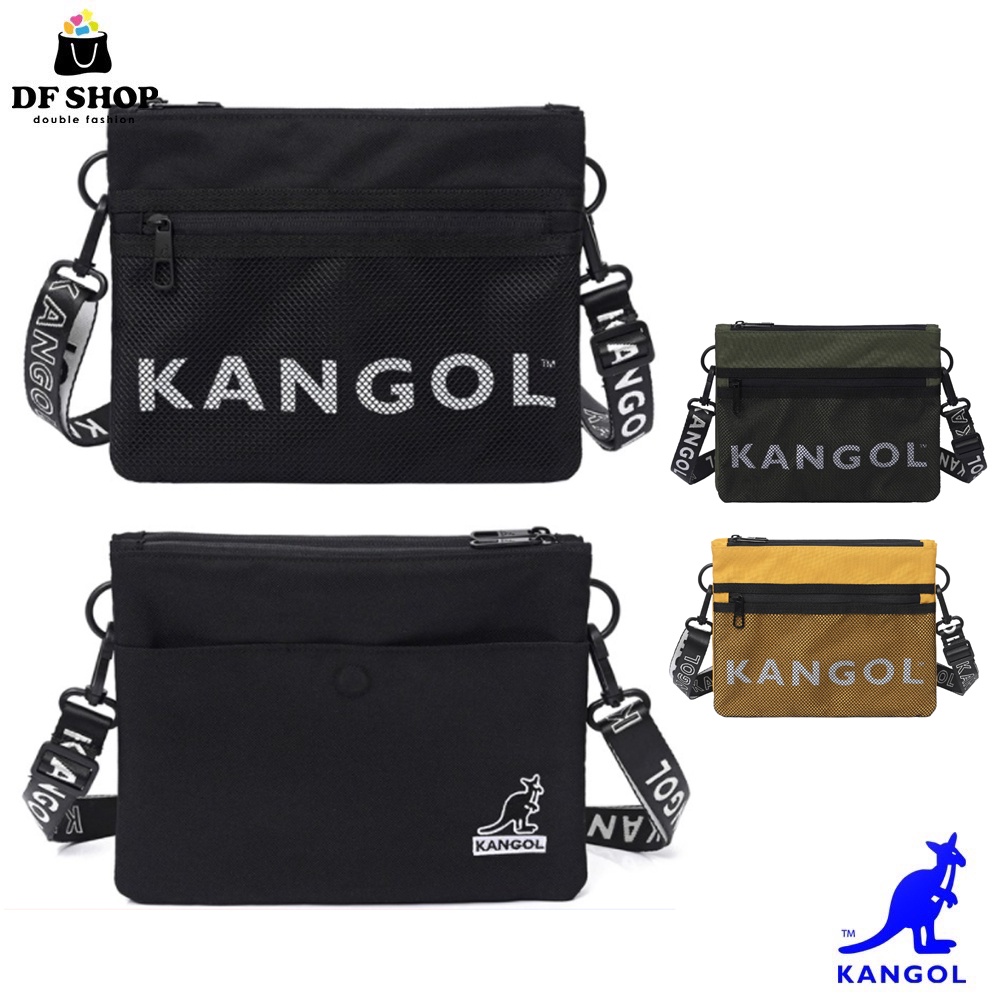 KANGOL - 英國袋鼠 網格雙面側背包 側背包 小方包 多功能 斜背包