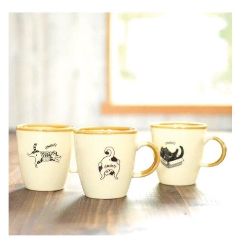 【森貓雜貨屋】美濃燒 哈囉小貓 馬克杯 茶杯 咖啡杯 日本製 (現貨)