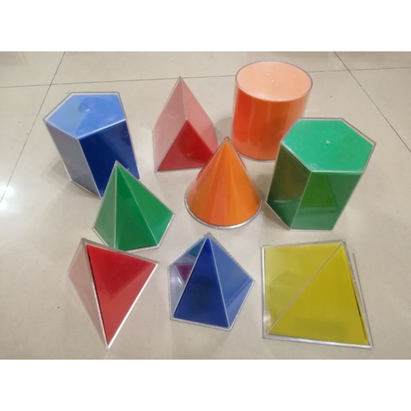 立方體積木柱體錐體數學教具9件組 可展開 蝦皮購物