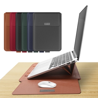 蘋果macbook pro皮革保護套筆電內袋13寸電腦內膽包簡約輕薄帶支架適用華碩14筆電15寸多功能商務風格