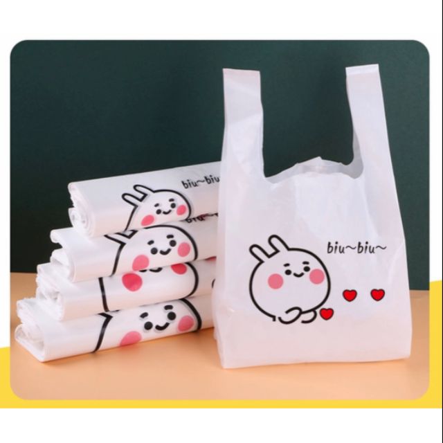 (A009)愛心兔 精美塑料手提袋.購物袋.送禮提袋