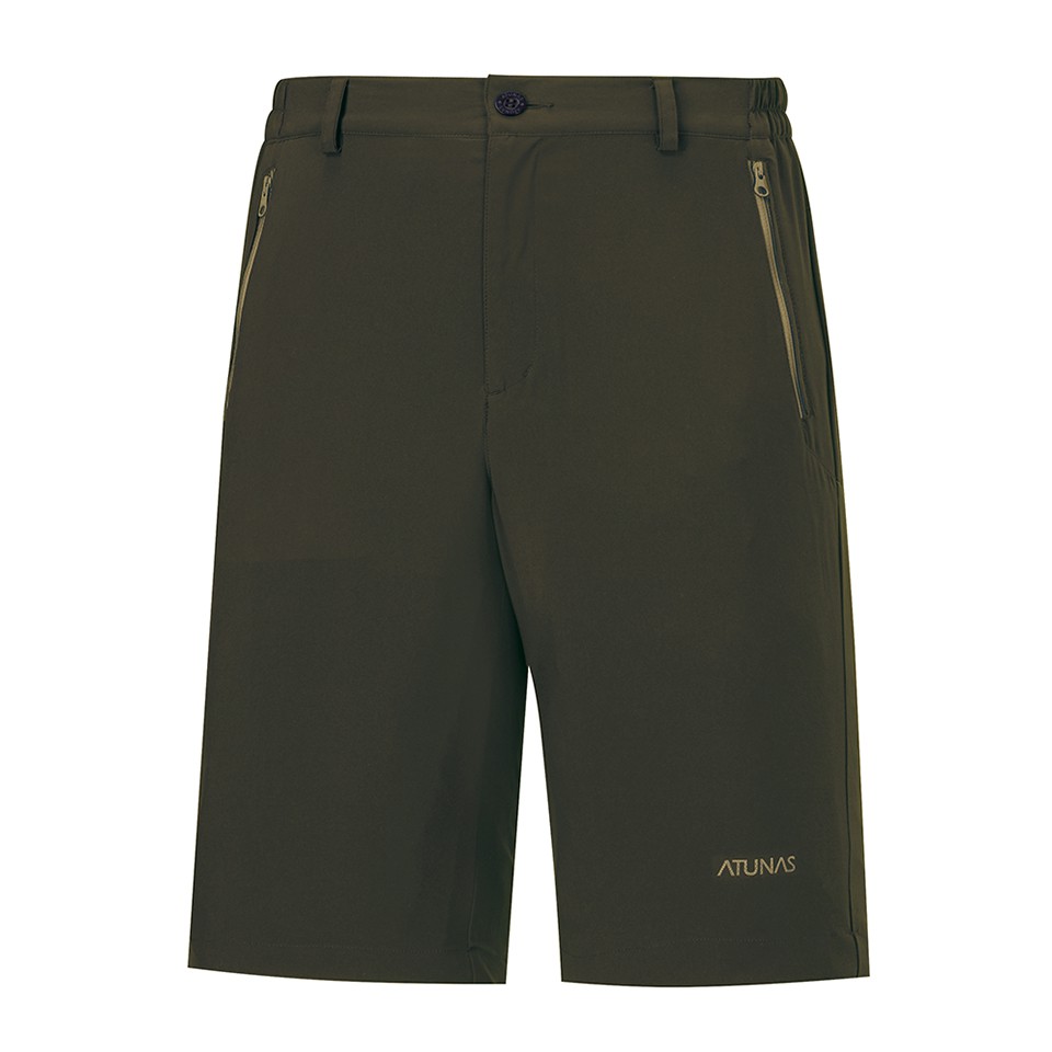 【ATUNAS 歐都納】男款彈性短褲(A1PA2012M 深橄綠/防曬/透氣/休閒/腰頭調節)