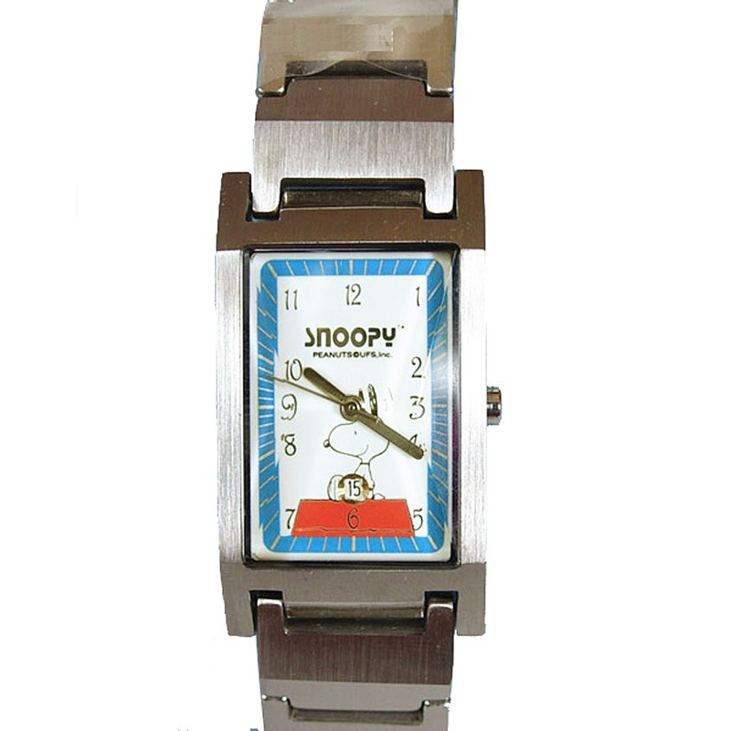 卡漫城 - 史奴比 手錶 方形 藍框 ㊣版 史努比 不鏽鋼 日期功能 男錶 女錶 Snoopy 六折出清 1440元