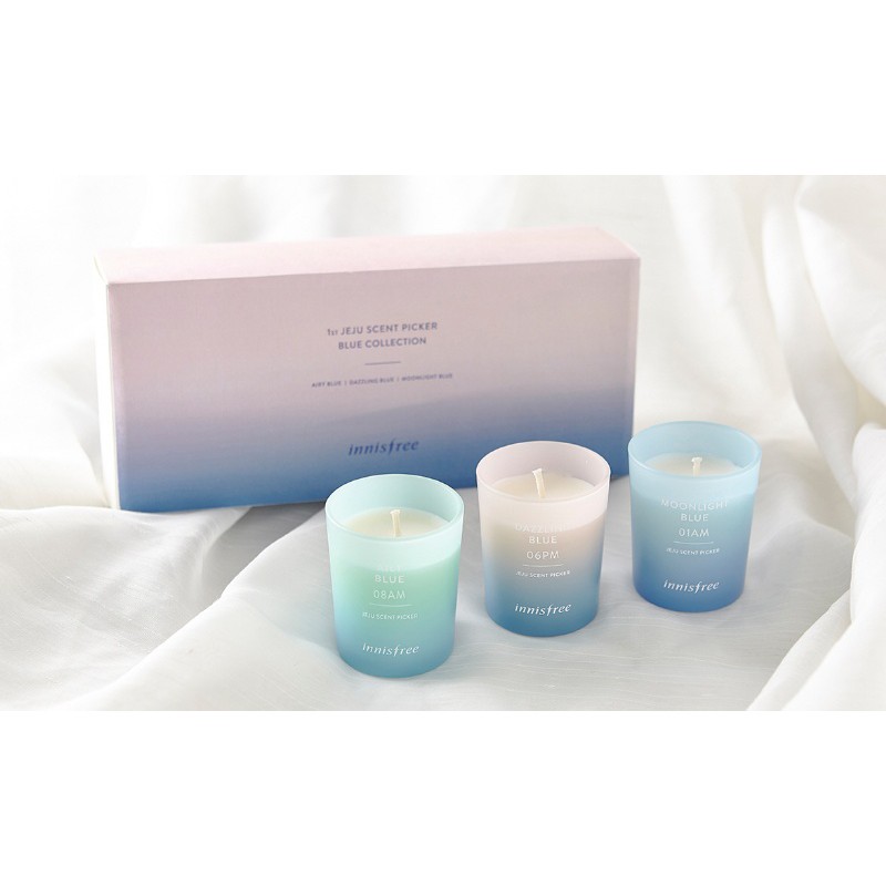 韓國Innisfree BLUE COLLECTION 藍色海洋的香氛 夢幻漸層蠟燭套盒 (預購)