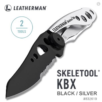 "台南工具好事多" Leatherman SKELETOOL KBX 黑銀款半齒半刃折刀 832619 #832619