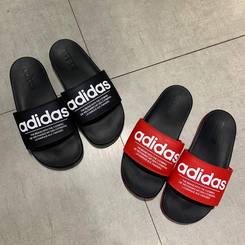 Adidas 拖鞋 軟底 紅黑 黑白 白黑 男女 FX4288 FX4293 FX4287