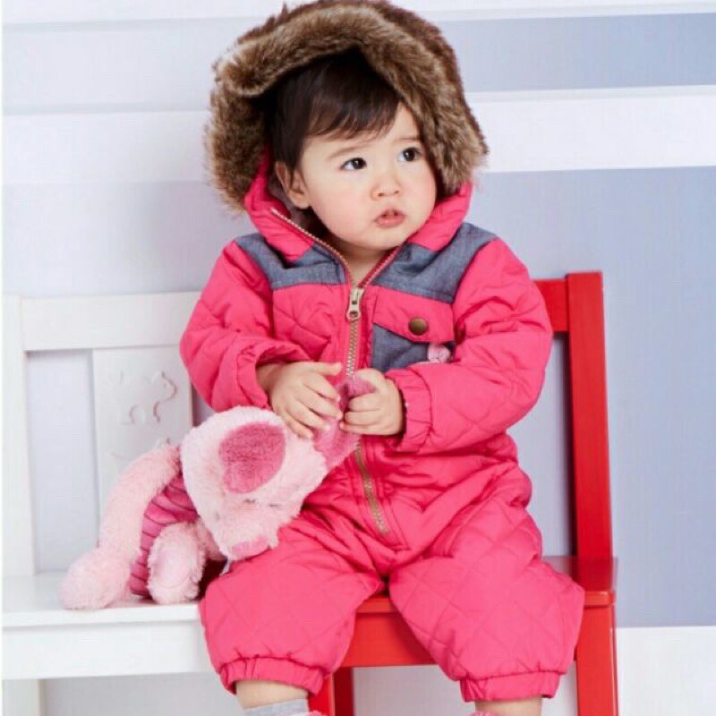 （附麗嬰房精美提袋）Disney 迪士尼 彌月禮 滿月禮 週歲 米奇 米妮 連身衣 雪衣 哈衣 雪裝 連身帽衣 鋪棉外套