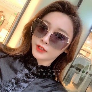 【艾麗莎】女士偏光墨鏡︱抗紫外線UV400精品大鏡面金屬幾何鏤空大方框太陽眼鏡︱修臉限量特價新款復古經典83201