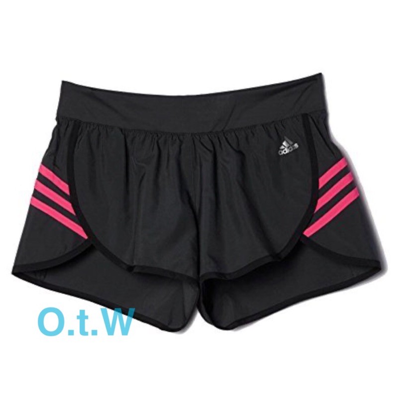 【O.t.W】二手！adidas 女款運動短褲 桃紅條紋灰黑色 XS號 $1690↘$350