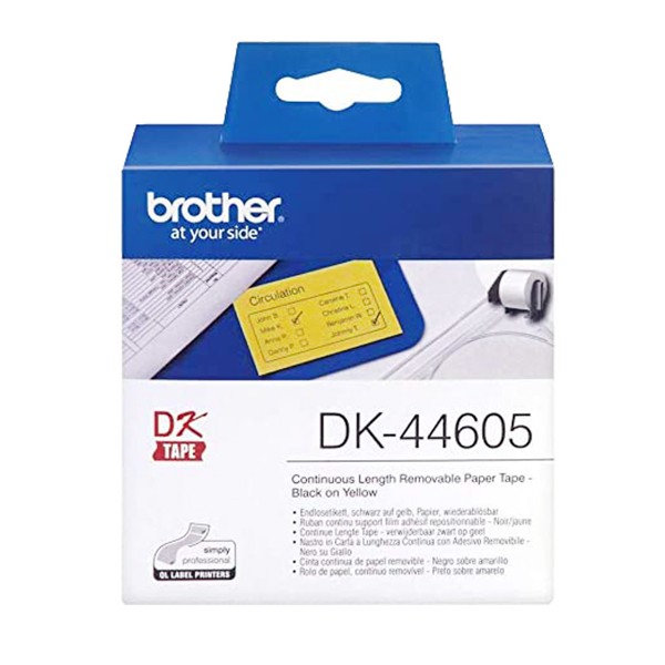 BROTHER 62mm DK-44605 耐用型紙質 黃底黑字 原廠 連續 標籤帶
