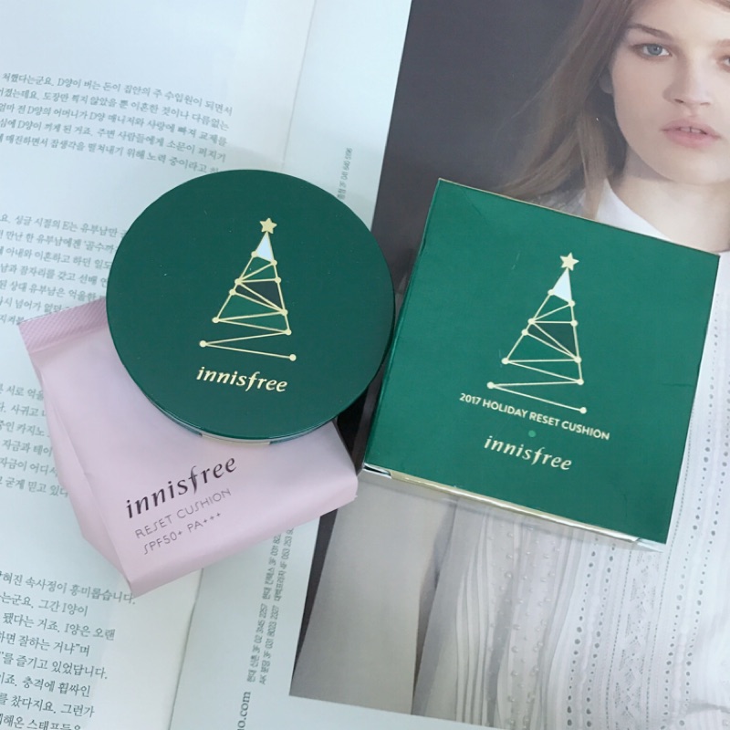 Innisfree 聖誕限定包裝 氣墊粉餅組 21號 粉嫩膚色