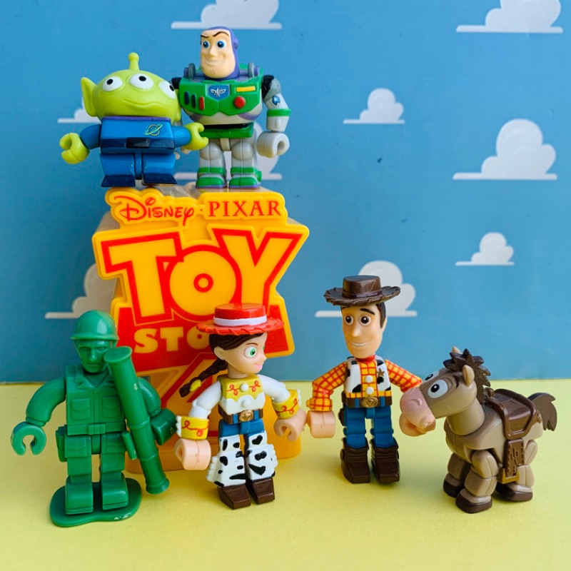 玩具總動員 全新 可動積木人 三眼怪 巴斯光年 胡迪 翠絲 綠兵 稀有 絕版 迪士尼 Toystory LEGO風