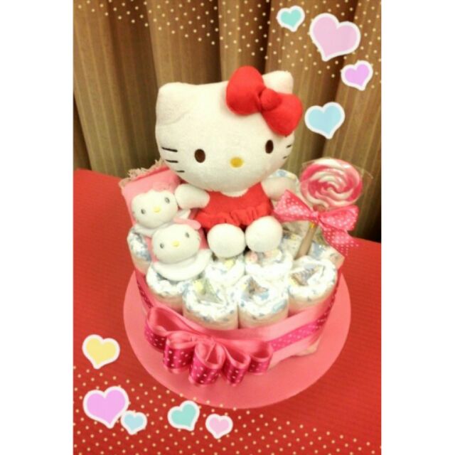 YoYo菇~Hello Kitty/美樂蒂 小巧尿布蛋糕---彌月禮 / 生日禮 / 滿月禮 / 週歲禮 / 結婚祝賀禮
