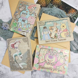 現貨📢正版📢迪士尼 卡片 萬用卡片 牛皮卡 生日卡 萬用 維尼 熊抱哥 美人魚 玩具總動員 祝福卡 感謝卡 萬用卡