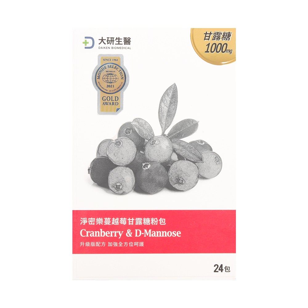 大研生醫DaikenBiomedical 淨密樂蔓越莓甘露糖粉包 Canberry &amp; D-Mannose（24包）