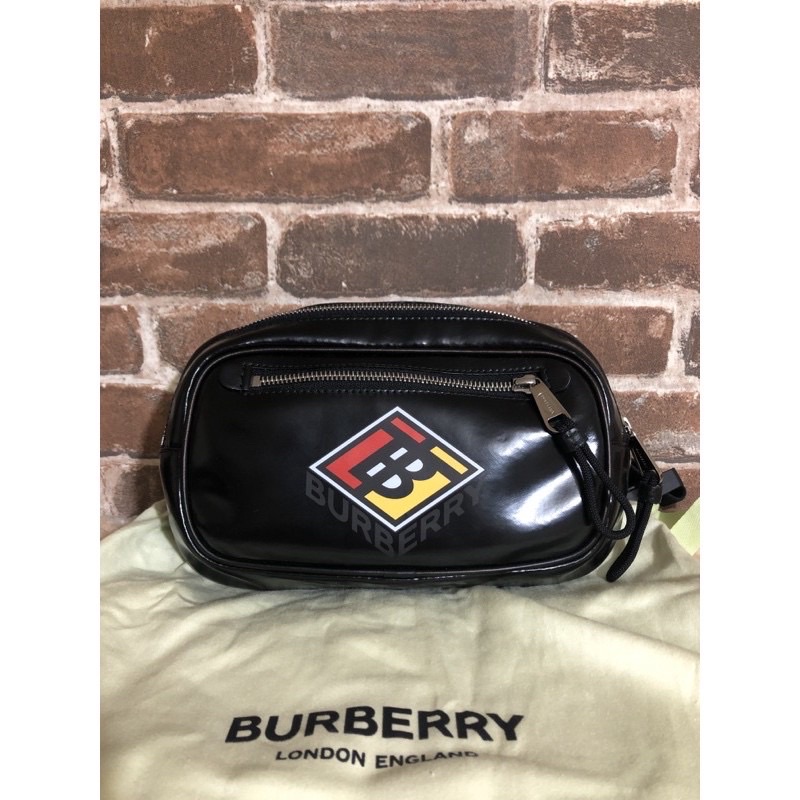 Burberry 腰包 絕版方塊Logo 二手9成新 包包 腰包