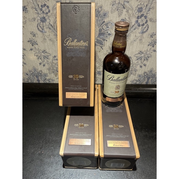 😊Ballantines百齡罈英國威士忌木盒 酒盒 放酒杯 收納盒 裝飾品