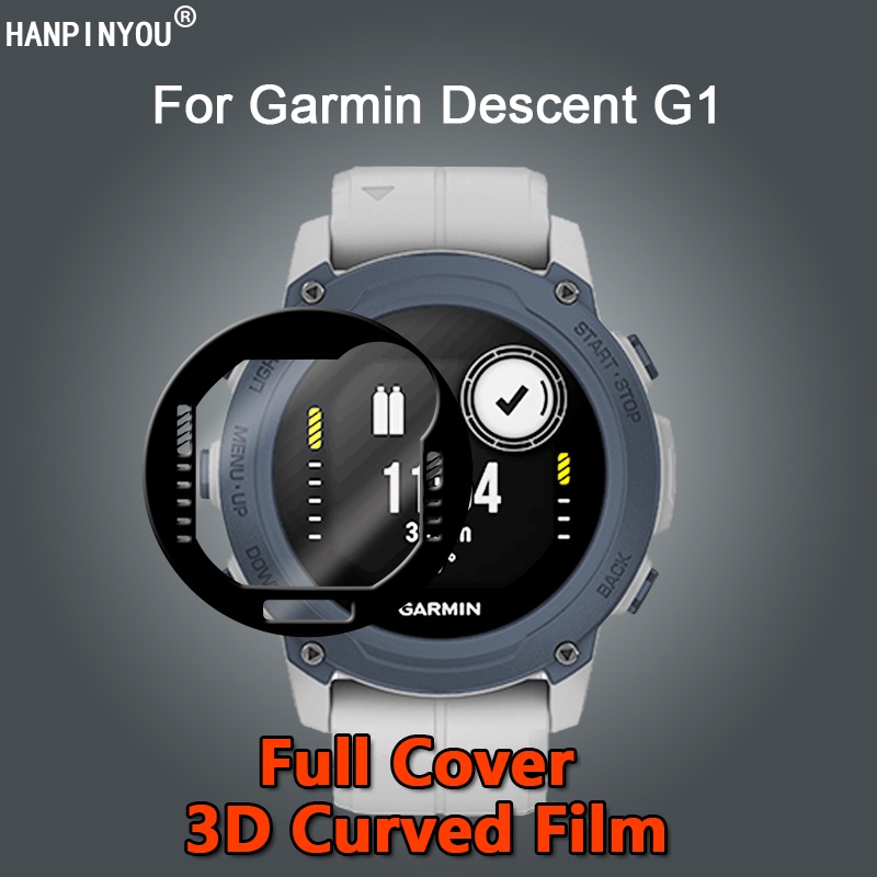 對於 Garmin Descent G1 智能手錶超透明全覆蓋 3D 彎曲軟 PMMA 膜屏幕保護膜 - 不鋼化玻璃