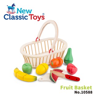 荷蘭New Classic Toys 水果籃切切樂 - 10588 家家酒/切切樂/木製玩具