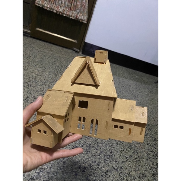 木質模型 木材組裝模型 DIY手工拼裝 房子 木材 民宅 模型