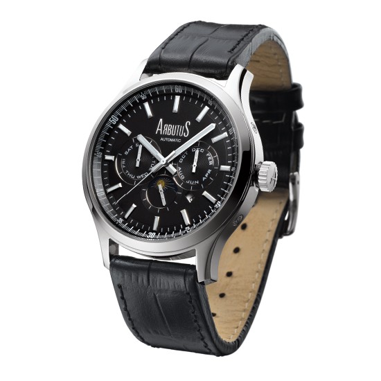 愛彼特ARBUTUS AR509SBBA 三眼設計機械錶 多功能機械錶 真牛皮黑色錶帶 原廠公司貨