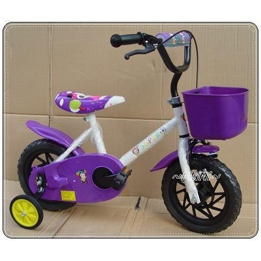 ♡曼尼♡ 12吋 台灣製 童車 自行車小熊 兒童 腳踏車 非打氣款 低跨式車架/小籃子/全罩鏈蓋