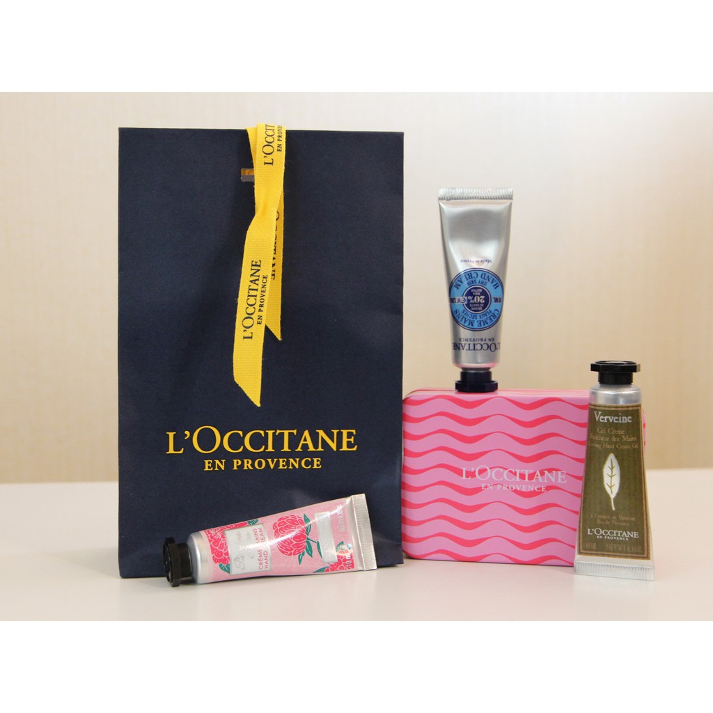 歐舒丹L'occitane。乳木果&amp;牡丹&amp;馬鞭草護手霜10ml*3。送限量版精美鐵盒。送禮或旅行自用皆宜!