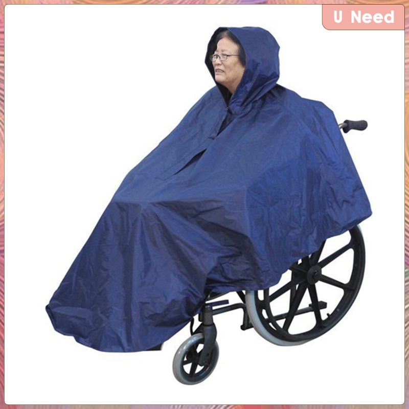 輪椅Poncho防雨與罩輕巧可重複使用的雨衣殘疾人#